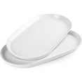 thumbnail image 1 of 16" Large Serving Platter - Oval Large Serving Tray, Ceramic Turkey Platters, White Platters for Serving Food, Appetizers, Entertaining, Party, Set of 2, 1 of 5