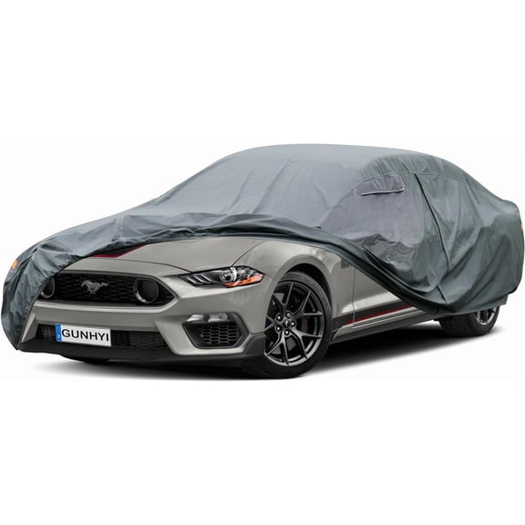 Kayme Waterproof Outdoor Car Cover, All-Weather, Heavy-Duty Vinyl, Universal Fit Coupe / Convertible (186-193 inch)