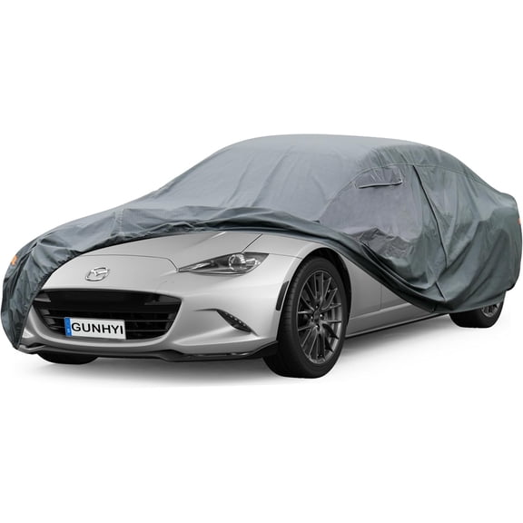 Kayme Waterproof Outdoor Car Cover, All-Weather, Heavy-Duty Vinyl, Universal Fit Sports Car / Small Car (up to 163 inch)