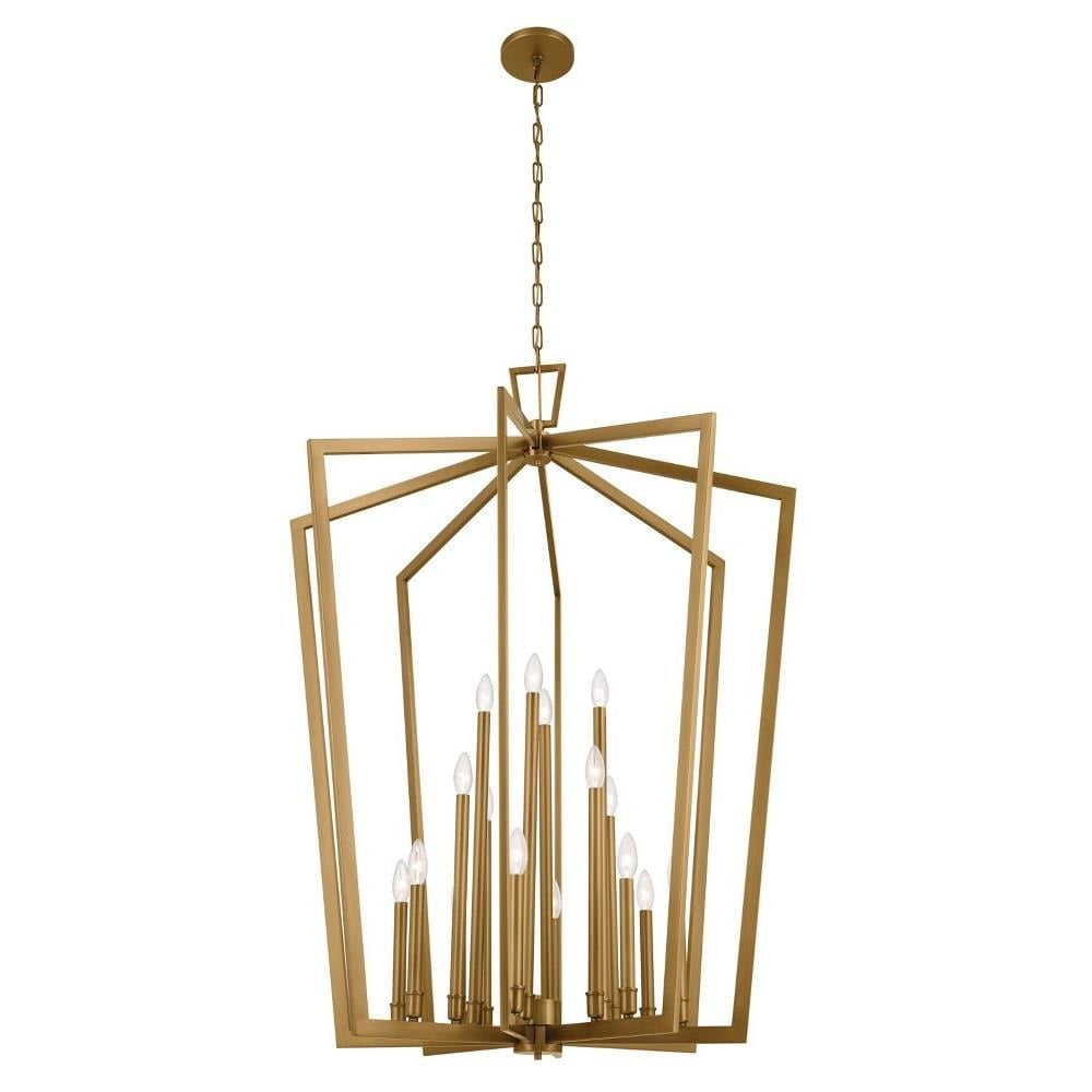 Abbotswell Natural Brass 16-Light Geometric Foyer Pendant