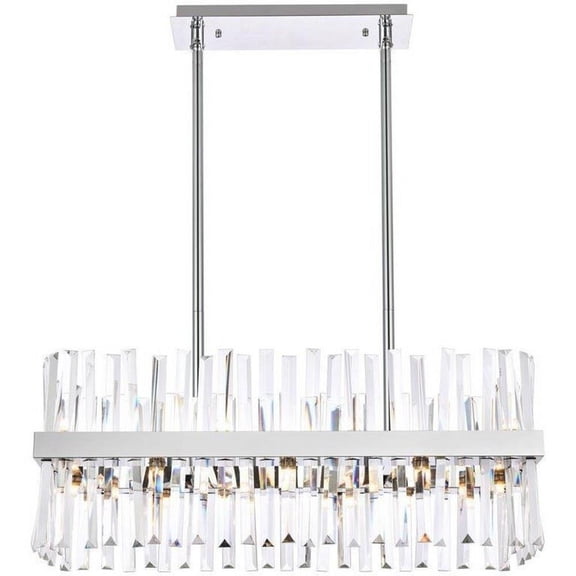16 Light Rectangular Chandelier in Modern Style-12 inches Tall and 12 inches Wide-Chrome Finish Bailey Street Home 390-Bel-5048107