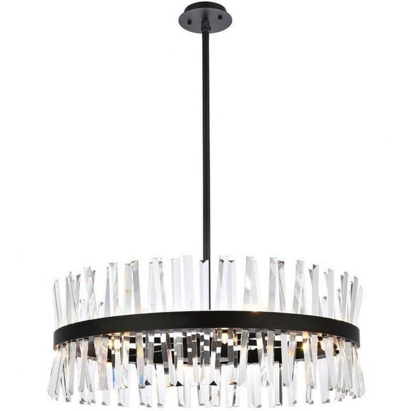 16 Light Round Chandelier in Modern Style-12 inches Tall and 32 inches Wide-Black Finish Bailey Street Home 390-Bel-5048100