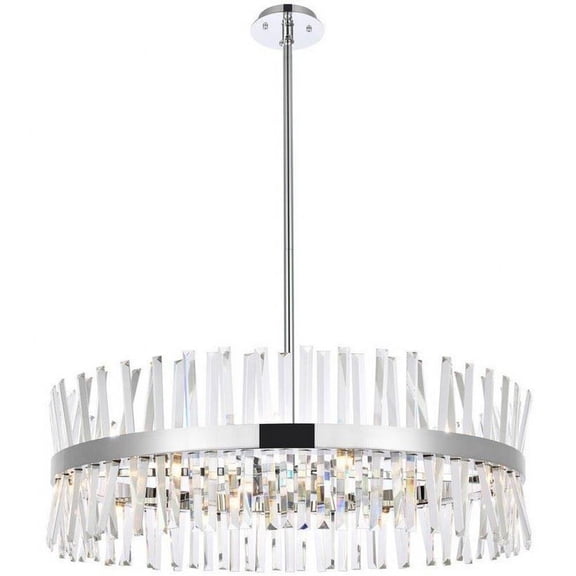 16 Light Round Chandelier in Modern Style-12 inches Tall and 36 inches Wide-Chrome Finish Bailey Street Home 390-Bel-5048104
