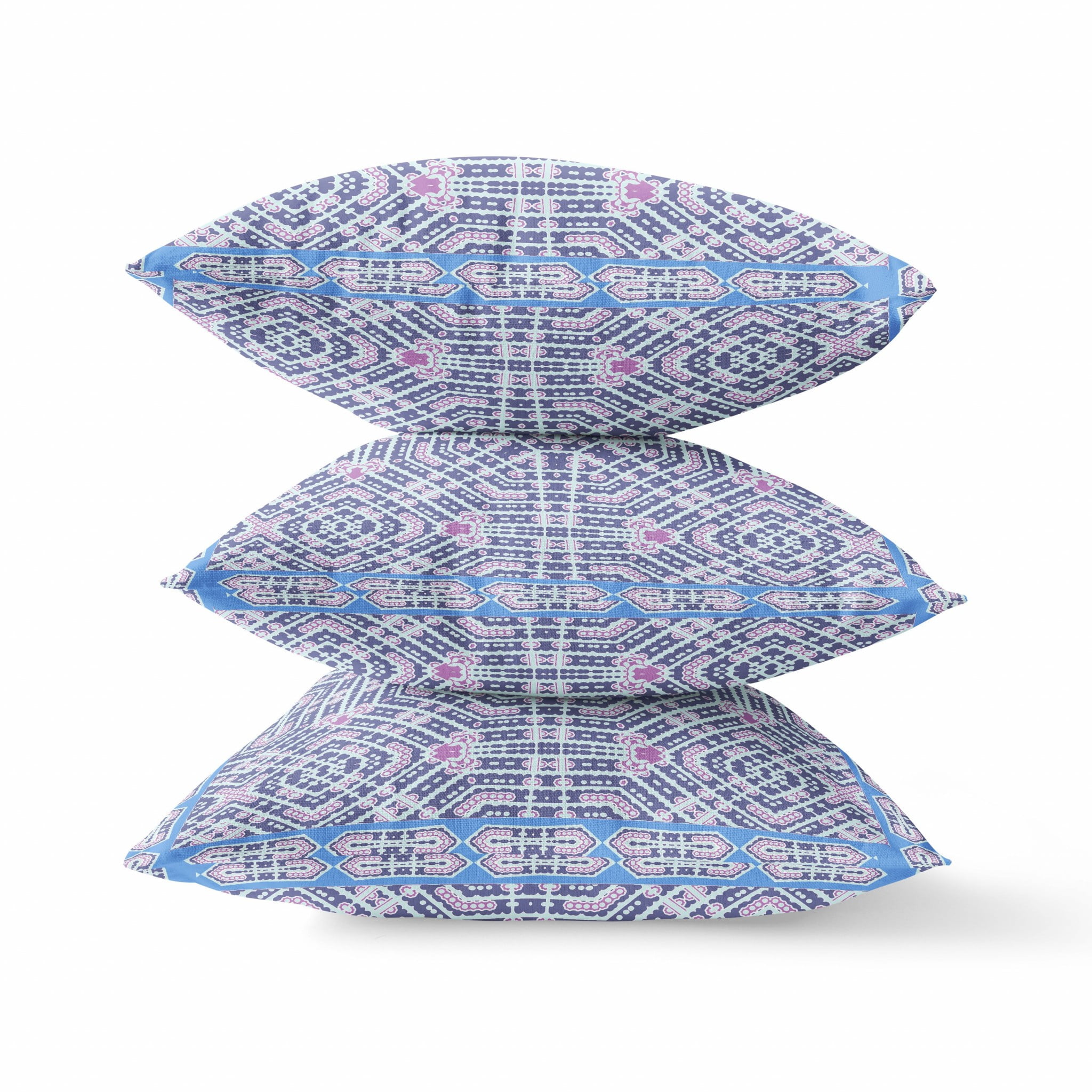 16" Lilac Blue Geometric Suede Throw Pillow