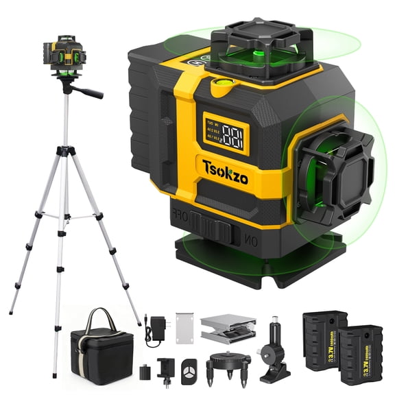 16 Lines Green Laser Level 4D 360 Self Leveling Laser Level with Tripod 2 Batteries for Home Renovation DIY Projects
