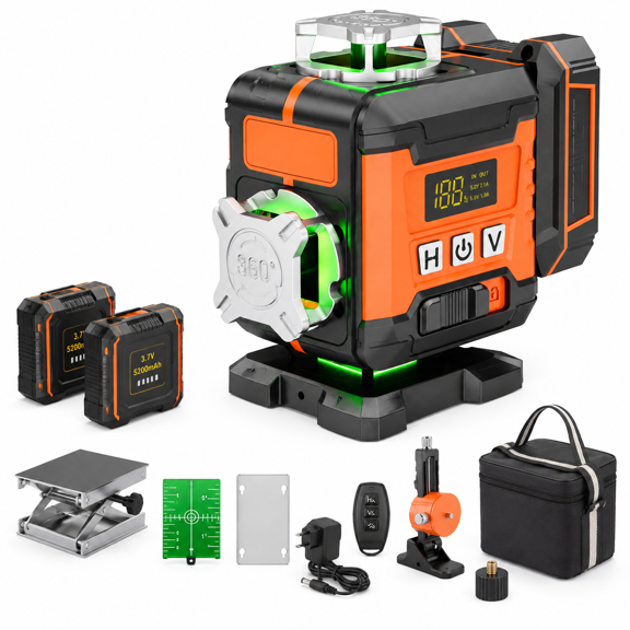 16 Lines Orange Self-Leveling Level with Tripod and Magnetic Mount