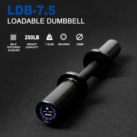 16"Loadable Dumbbells Pairs, Olympic Dumbbell Handle/Bar for Strength Training, Compatible with 2’’ Standard Plates, Includes 2 Pair of Spring Collars