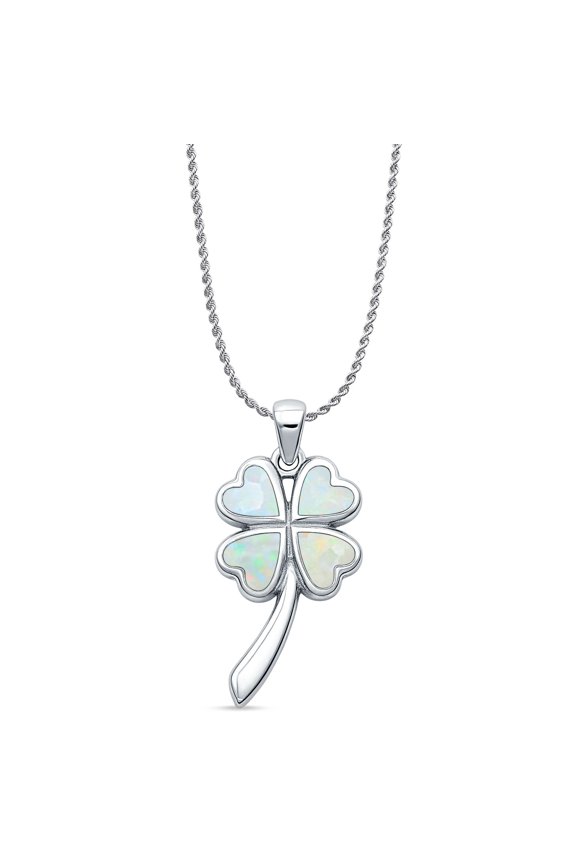 16" Long 1.1mm Rope Chain- Lab Created White Opal Plumeria-Heart Pendant Necklace Vintage Style 925 Sterling Silver 30mm Pendant Gift For Her