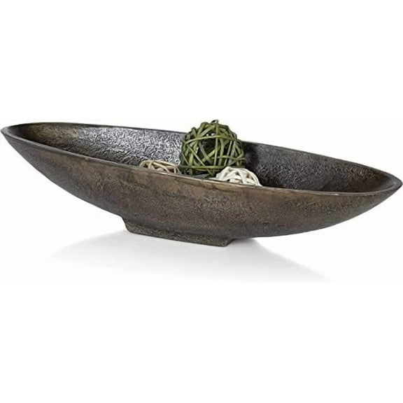 16 Long Oval Decorative Aluminum Metal Pedestal Centerpiece Bowl in Silver Finish$$Home Decor, Kitchen, & Other