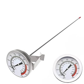 16" Long Stem Deep Fry Thermometer with Pot Clip,Instant Read 2" Dial Meat BBQ Turkey Thermometer Candy Thermometer for Deep Fry,Turkey,Grill,Candy & Coffee etc