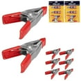 thumbnail image 1 of 16 Lot Strong Metal Spring Clamps Rubber Tips Tool Steel Clip 4" & 2" Holder, 1 of 4