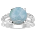 thumbnail image 1 of 11 MM Round Shape Blue Larimar Gemstone Split Shank 925 Sterling Silver Solitaire Women Ring, 1 of 5