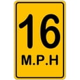 thumbnail image 1 of 16 MPH Road Outdoor Road Crossing Metal Sign - for School Building Community Intersection Speed Limit Section 8 X 12 Inch, 1 of 1