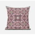 thumbnail image 1 of 16â€ Magenta White Paisley Zippered Suede Throw Pillow, 1 of 3