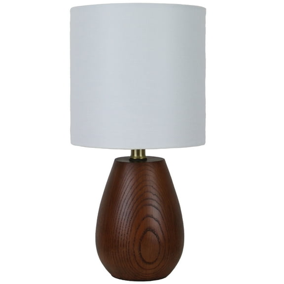 16" Mainstays Walnut Wood-Look Rounded Table Lamp