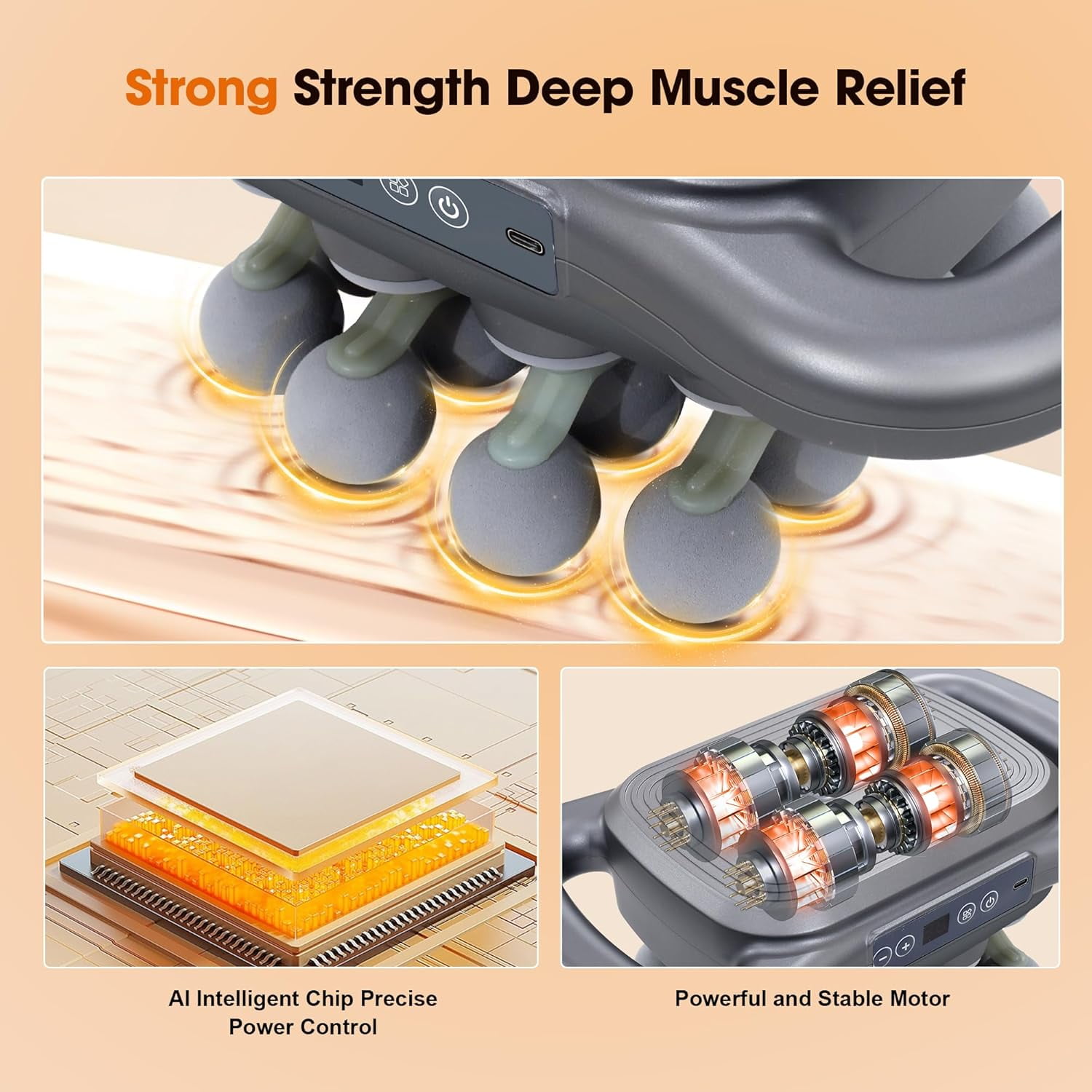 16  Massage Gun Set, Deep Tissue Percussion Massager with Heating & Compression for Full Body Recovery