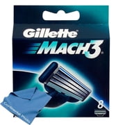 16 Mens Gillette Mach3 Refill Razor Blade Cartridges. 2 x 8 Packs