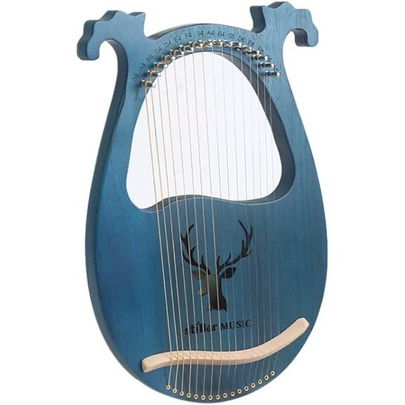 16 Metal String Harp Solid Wood Mahogany Lyre Harp with Tuning Wrench Spare String Carry Bag,Suitable Music Lovers Beginners Children Adults for Gift