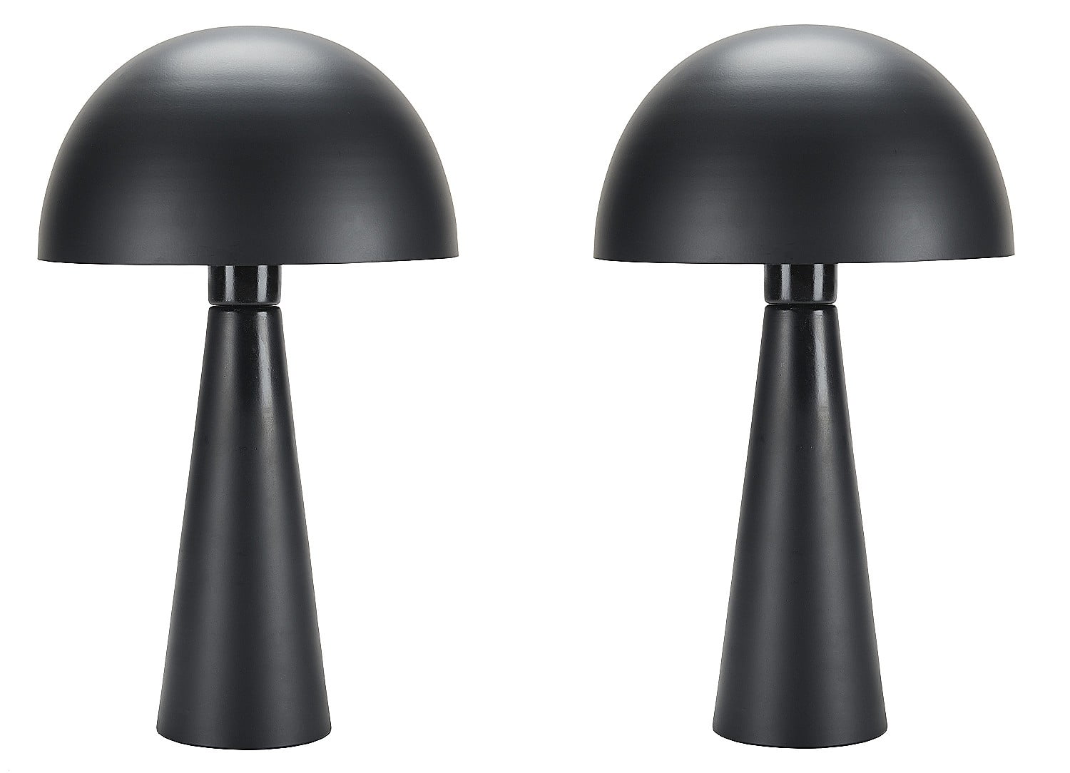 Black Iron Dome Shade Table Lamp Set of 2