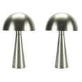 thumbnail image 1 of 16" Modern Iron Mushroom Nickel/Silver Table Lamp Set of 2 - Nourison, 1 of 6