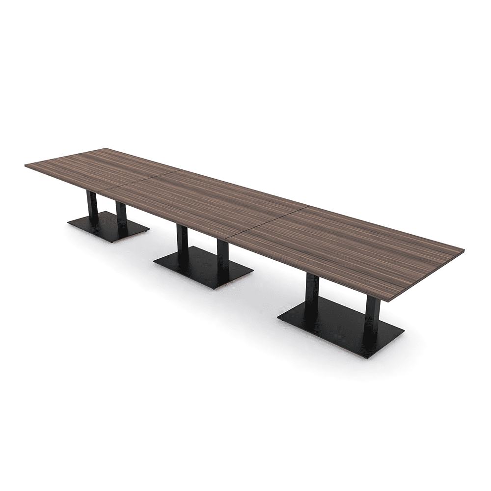 16' Modular Rectangular Conference Table With Black Bases Power Units ...