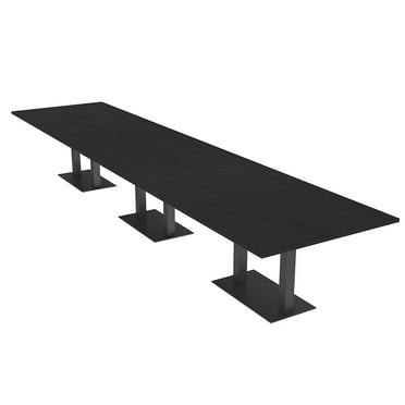 18 Person Modular Racetrack Boardroom Table Metal Bases Power Modules ...