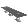 thumbnail image 1 of 16' Modular Rectangular Conference Table With Metal Bases Power Units, 1 of 7