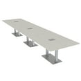 thumbnail image 1 of 16' Modular Rectangular Conference Table With Metal Bases Power Units, 1 of 7