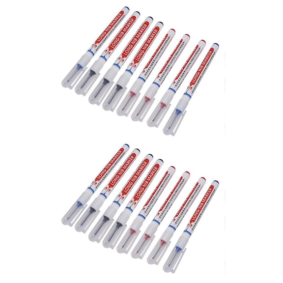 16 Multi- Deep Hole Marker Long Nosed Marker Deep Drill Hole Long Nib Scriber Carpentry Colorful Marker Pen