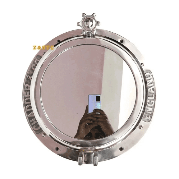 16 Nautical Ship Porthole Mirror | Chrome finish Handmade Working Canal Boat Window Porthole | Bathroom & Home Wall Dcor