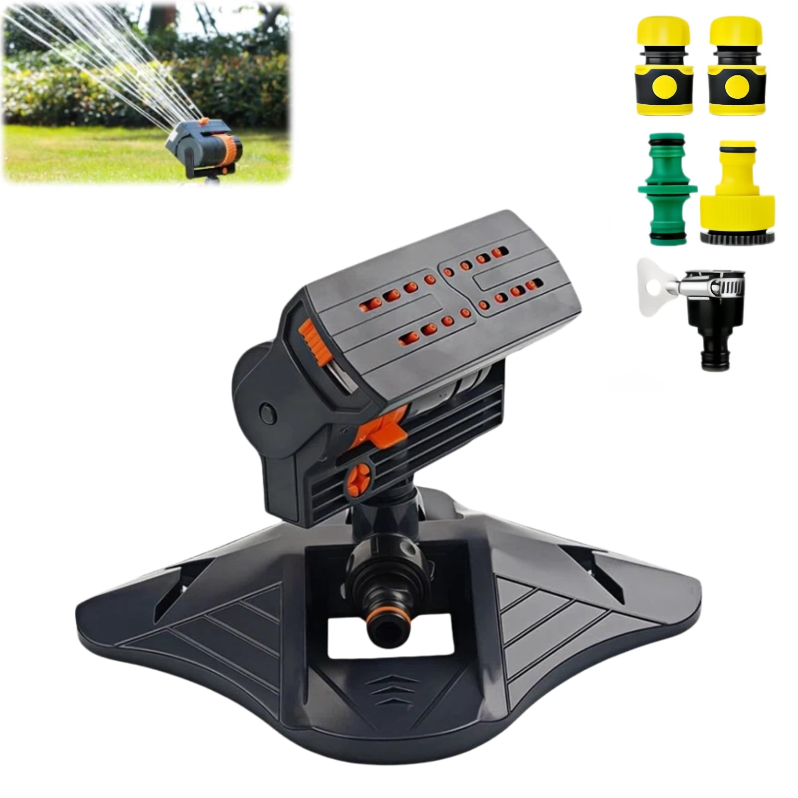 16 Nozzle Oscillating Lawn Sprinklers Wide Coverage Adjustable Oscillating Water Sprinkler for Yard Garden Outdoor Patio
