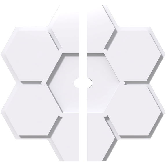 16"OD x 1"ID x 5 1/2"C x 1"P Daisy Architectural Grade PVC Contemporary Ceiling Medallion, Two Piece