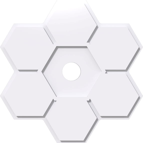 16"OD x 2"ID x 5 1/2"C x 1"P Daisy Architectural Grade PVC Contemporary Ceiling Medallion
