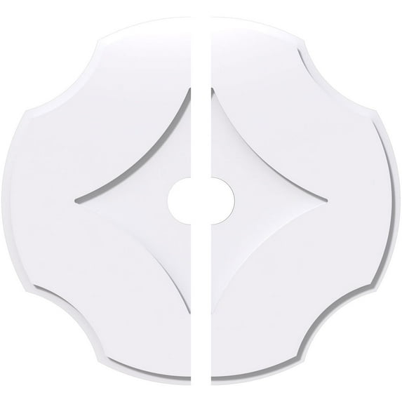 16"OD x 2"ID x 5 1/2"C x 1"P Percival Architectural Grade PVC Contemporary Ceiling Medallion, Two Piece