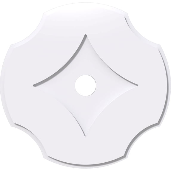 16"OD x 2"ID x 5 1/2"C x 1"P Percival Architectural Grade PVC Contemporary Ceiling Medallion