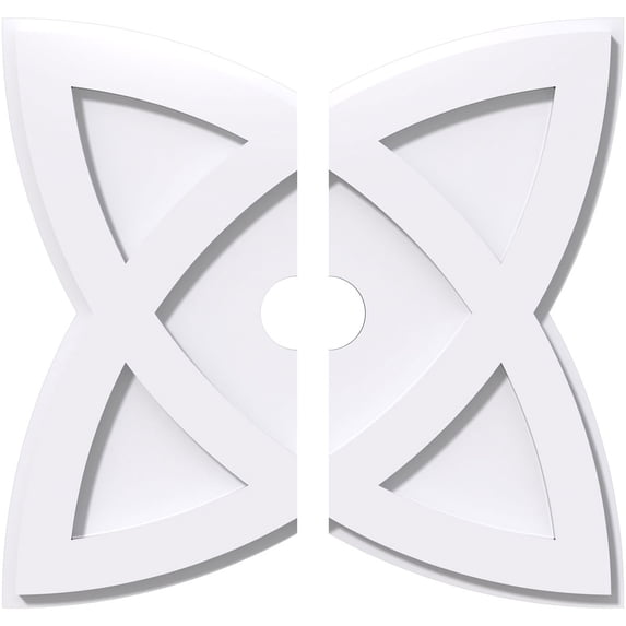 16"OD x 2"ID x 6"C x 1"P Cosmo Architectural Grade PVC Contemporary Ceiling Medallion, Two Piece