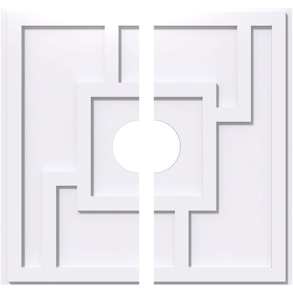 16"OD x 3"ID x 5 1/2"C x 1"P Knox Architectural Grade PVC Contemporary Ceiling Medallion, Two Piece