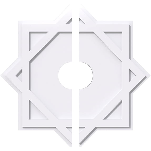 16"OD x 3"ID x 8 3/4"C x 1"P Axel Architectural Grade PVC Contemporary Ceiling Medallion, Two Piece