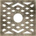 thumbnail image 1 of 16"OD x 4 1/8"ID x 1/2"P Chevron Architectural Grade PVC Pierced Ceiling Medallion, Antiqued Pale Gold, 1 of 10