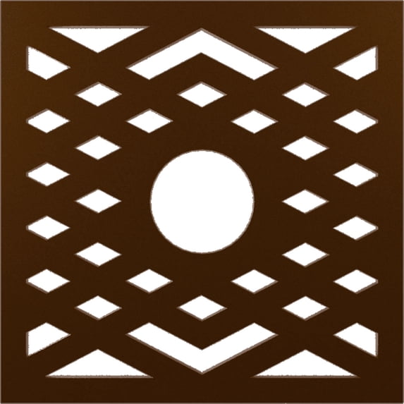 16"OD x 4 1/8"ID x 1/2"P Chevron Architectural Grade PVC Pierced Ceiling Medallion, Copper