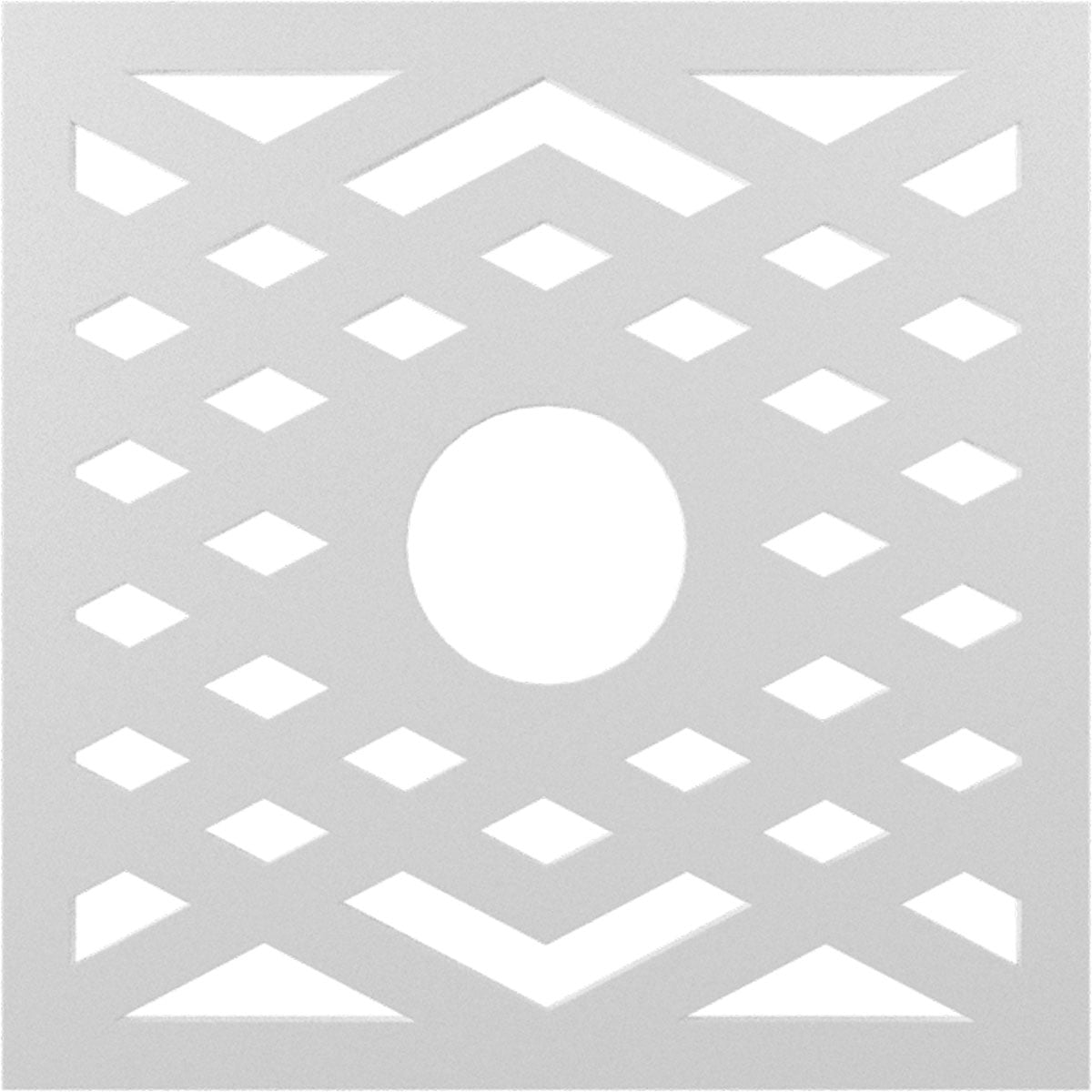 16'' White Chevron PVC Pierced Ceiling Medallion