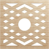 16"OD x 4 1/8"ID x 1/4"T Chevron Wood Fretwork Pierced Ceiling Medallion, Alder