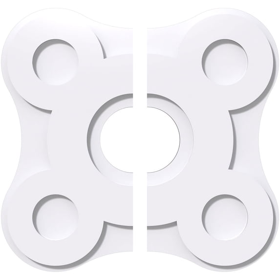 16"OD x 4"ID x 5 1/2"C x 1"P Luna Architectural Grade PVC Contemporary Ceiling Medallion, Two Piece