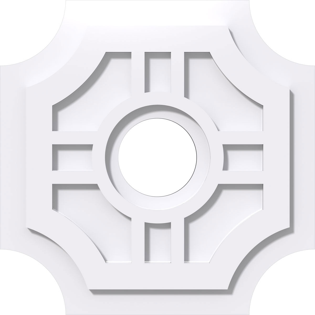 16" White PVC Contemporary Ceiling Medallion