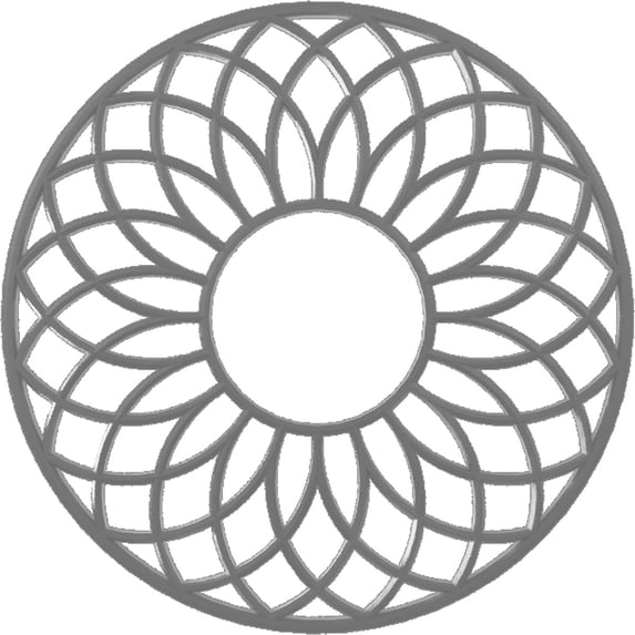 16"OD x 5 1/2"ID x 1/2"P Cannes Architectural Grade PVC Pierced Ceiling Medallion, Nickel