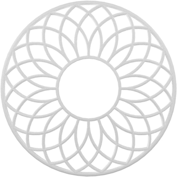 16"OD x 5 1/2"ID x 1/2"P Cannes Architectural Grade PVC Pierced Ceiling Medallion