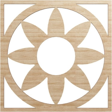 16"OD x 5 1/2"ID x 1/4"T Blume Wood Fretwork Pierced Ceiling Medallion, Alder