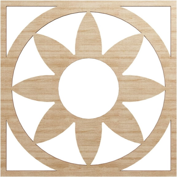 16"OD x 5 1/2"ID x 1/4"T Blume Wood Fretwork Pierced Ceiling Medallion, Alder