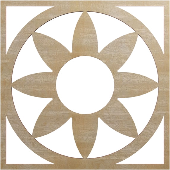 16"OD x 5 1/2"ID x 1/4"T Blume Wood Fretwork Pierced Ceiling Medallion, Birch
