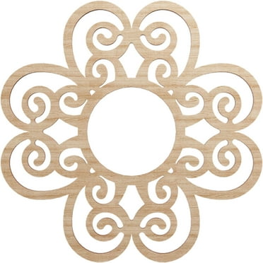 16"OD x 5 1/2"ID x 1/4"T Cohen Wood Fretwork Pierced Ceiling Medallion, Alder